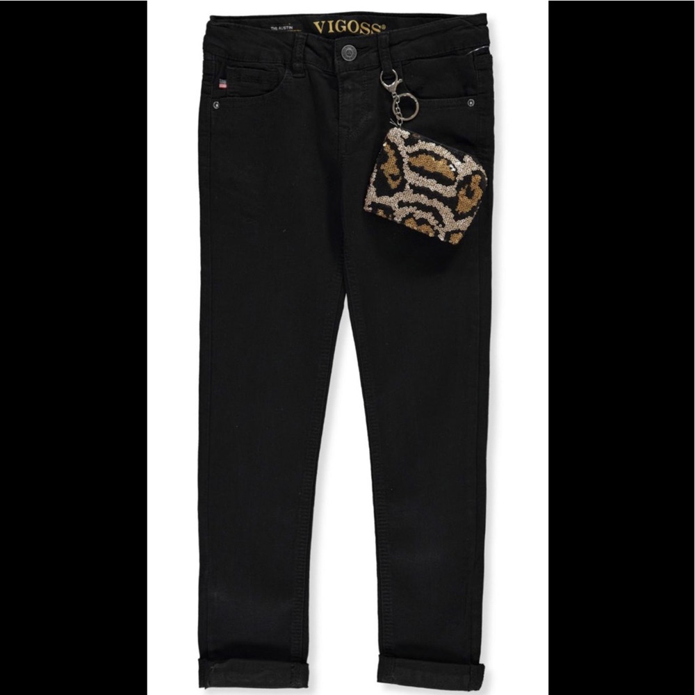 Vigoss Black Stretch Denim w/ Sequin Purse